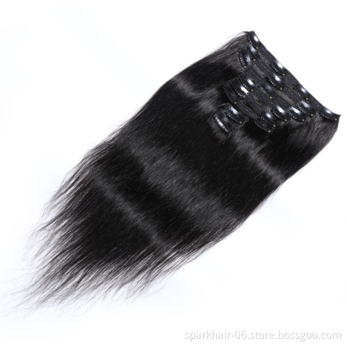 SPARK 100% Russian Human Remy Hair Clip ins Wholesale Invisible Seamless Clip in Hair Extension Human Hair